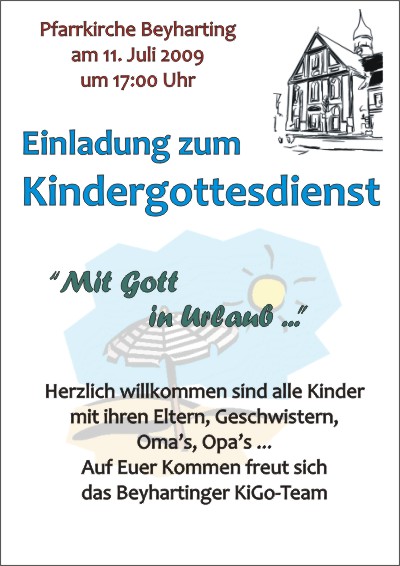 Kindergottesdienst am 11. Juli