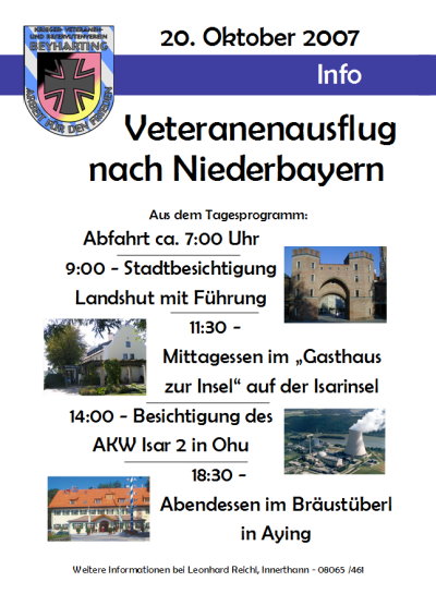 Vereinsausflug nach Niederbayern